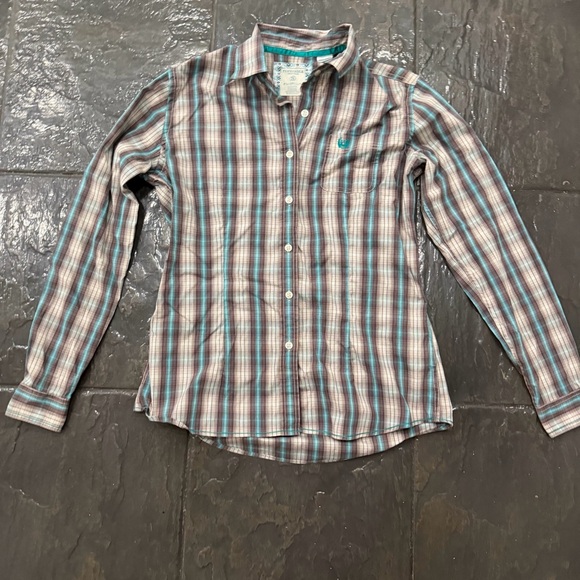 Panhandle Rough Stock Plaid Long Sleeve Button Down Shirt Women’s Small - Picture 3 of 7